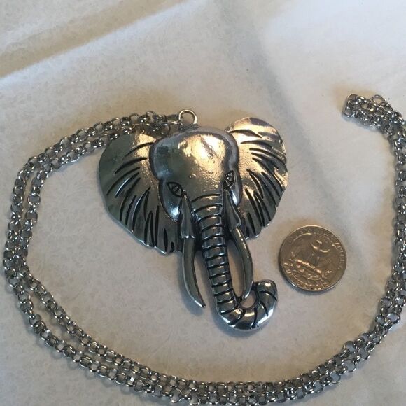 $12 or 3/$25 Silvertone Elephant Necklace Set - Picture 6 of 13